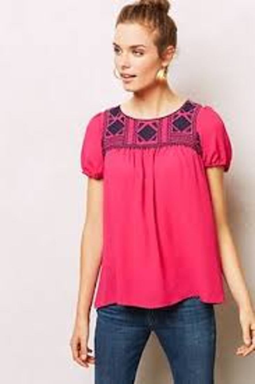 Anthropologie Moulinette Soeurs Lorelai Beaded Boho Top ✨ Size XS
